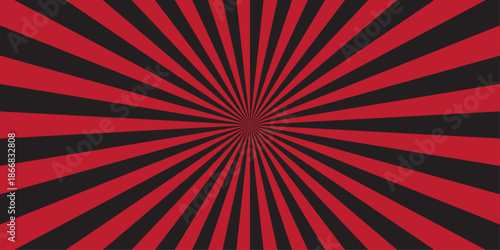Abstract retro red and black sunburst pattern design. Modern stipes line ray grunge design beam pattern texture. Funky ray elements themes Swirling pattern.