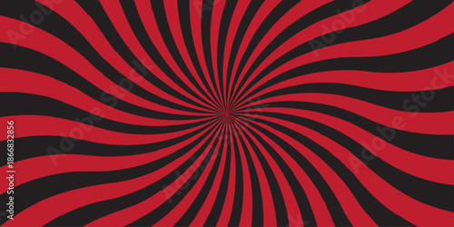 Abstract retro red and black sunburst pattern design. Modern stipes line ray grunge design beam pattern texture. Funky ray elements themes Swirling pattern.