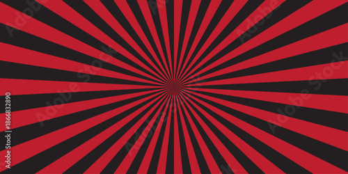 Abstract retro red and black sunburst pattern design. Modern stipes line ray grunge design beam pattern texture. Funky ray elements themes Swirling pattern.
