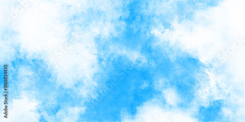 Abstract white and blue isolated cloud cumulus clouds. blue aquarelle painted realistic fog or mist smoky textured canvas design. White and ash messy wall stucco texture background.	