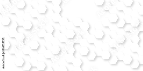 Futuristic abstract emboss white hexagon pattern vector design. Hexagon concept design abstract cube business technology background.