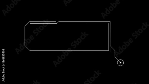 futuristic info identification animation of a digital line banner equipped with a clean text frame