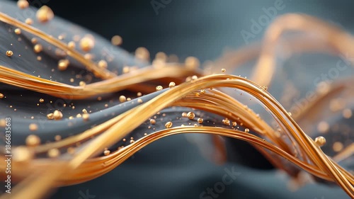 Luxury Black Gold Silk and Fluid Golden Lines Motion