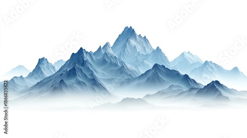 Wallpaper Mural Misty mountain range landscape Torontodigital.ca