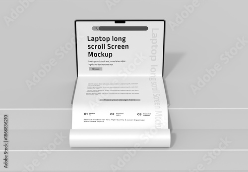 Laptop Long Scroll Screen Mockup