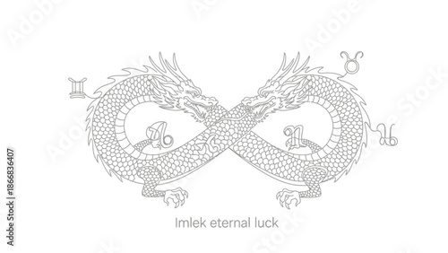 Eternal luck dragon infinity symbol zodiac