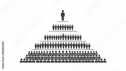 Hierarchical organizational structure with a leader at the top.