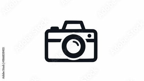 Classic camera icon symbol for photography and media.