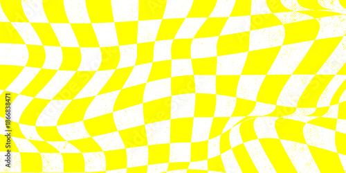 Yellow and white lattice vector illustration alternating into square shape medium size pattern. Eps 10 modern
