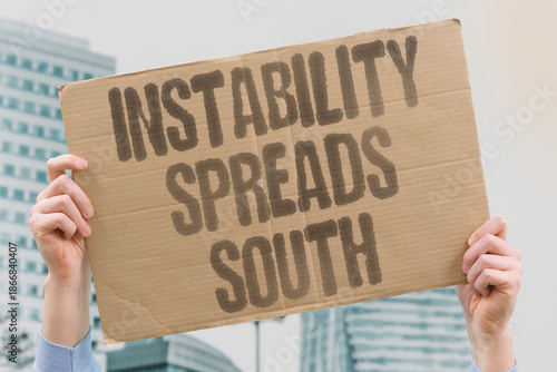 Wallpaper Mural "Instability Spreads South" Unrest moves across continental regions. UNREST. MOVES. ACROSS. CONTINENTAL. REGIONS. Torontodigital.ca