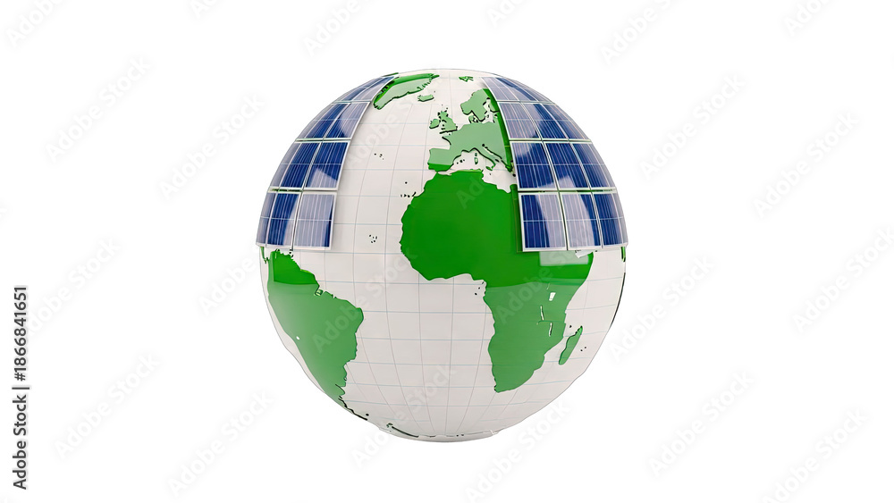 Fototapeta premium Earth with Solar Panels