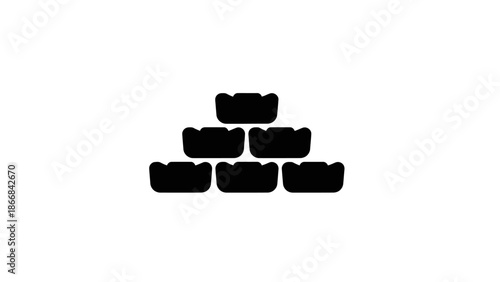 Simple black pyramid icon on white background.