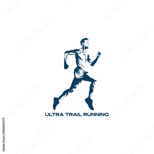 ultra trail running logo vector image