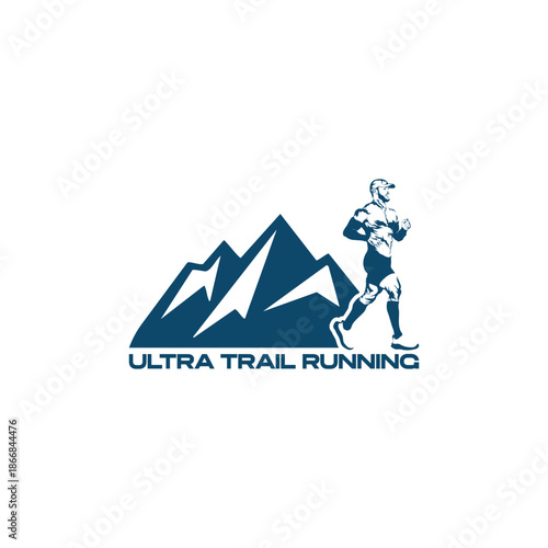 ultra trail running logo vector image