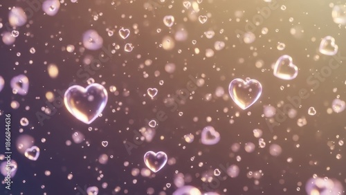 Wallpaper Mural Dreamy translucent heart shapes shimmering gently in an ethereal light atmosphere creates romance Torontodigital.ca