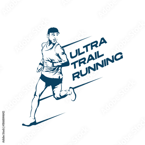 ultra trail running logo vector image