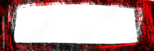 Contemporary Red and Black Abstract Art with Aggressive Brush Stroke Style