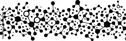 Abstract Molecular Connection Pattern Black Network Structure Seamless Vector Background Design