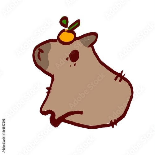 Cute Capybara Animal Character Illustration