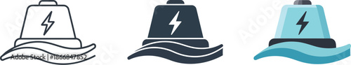 Wave energy power generator icon