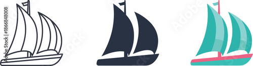Sailboat icon collection