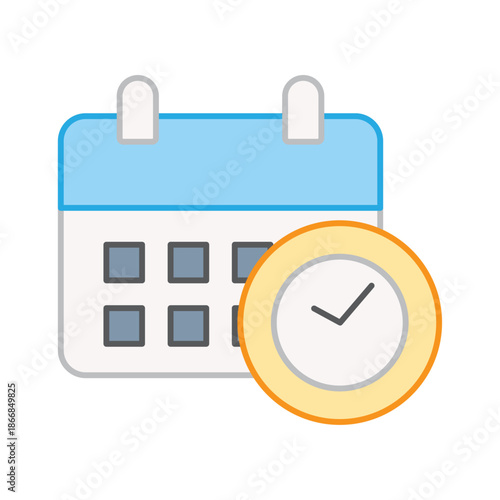 A calendar with a clock overlay indicating deadlines and time management