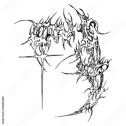 Neo Sigilism Tattoo Design Vector