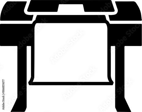 Silhouette of a professional wide format printer or plotter machine