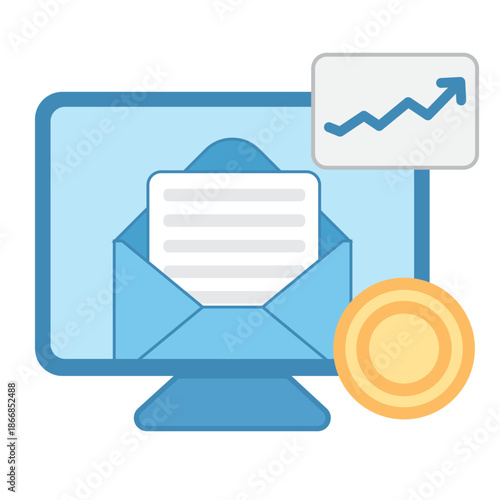 A blue and white document with a blue 'at' symbol and text lines being edited by a blue and yellow pencil to represent professional writing