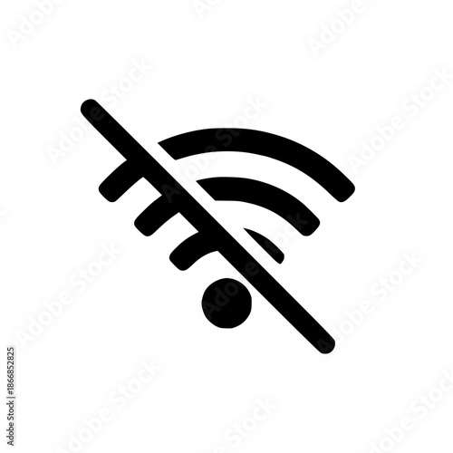 No WiFi Signal Icon Silhouette
