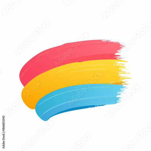 Color brushstroke oil or acrylic paint design element. Vector illustration