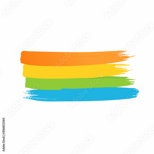 Color brushstroke oil or acrylic paint design element. Vector illustration