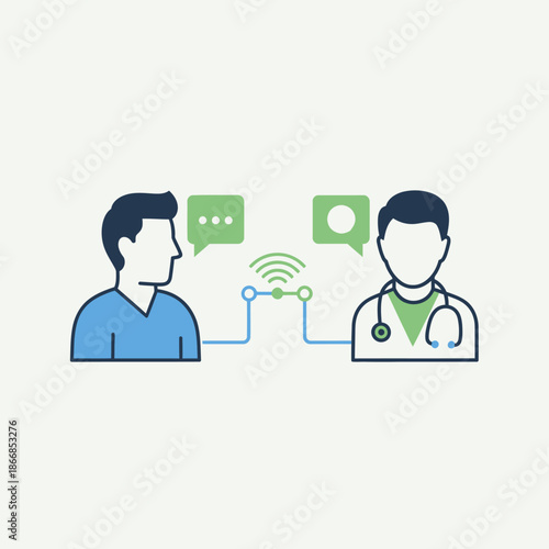 Doctor and Patient Telemedicine Consultation with Digital Communication