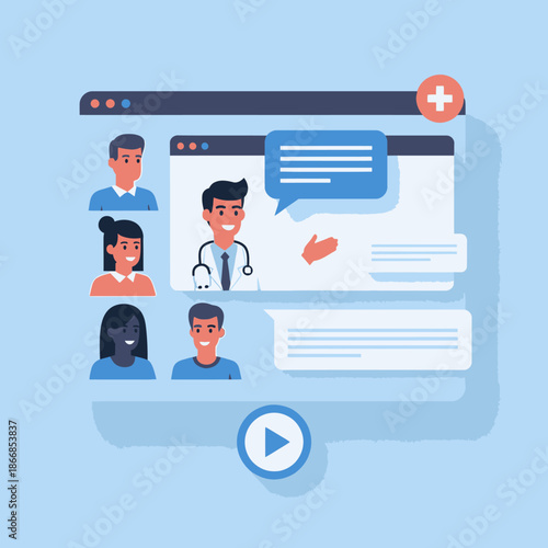 Online Doctor Consultation, Telemedicine Video Call with Medical Professional and Patients