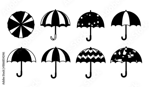 Eye care beauty routine cosmetic products black vector silhouettes