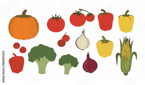 Autumn vegetable harvest hand drawn illustration garden farm set