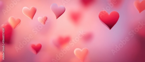 Soft Pink Hearts Against a Romantic Background for a Dreamy Atmosphere on a Special Day