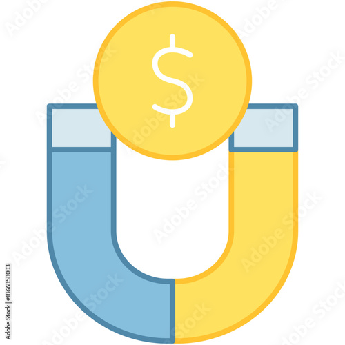 Magnet attracting a dollar coin representing customer retention