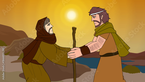 Tableau sur toile Jacob Meeting Esau