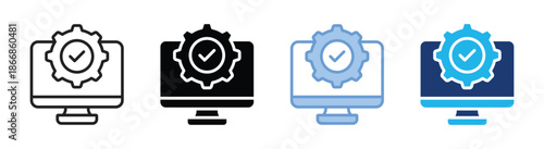 System icon set multiple style collection