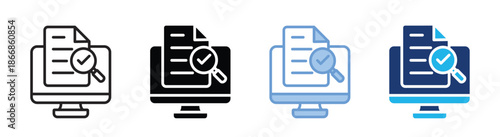 Inspection icon set multiple style collection