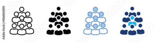 Group icon set multiple style collection