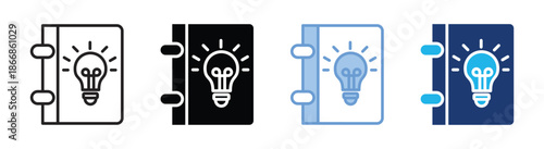 Knowledge icon set multiple style collection