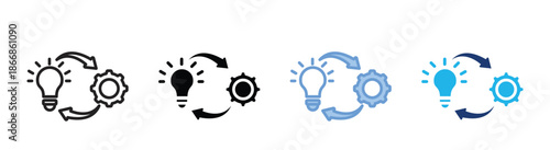 Implementation icon set multiple style collection