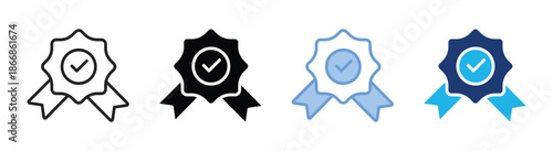 Authenticity icon set multiple style collection