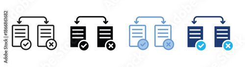 Comparison icon set multiple style collection