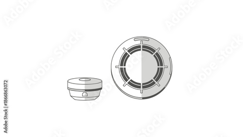 Home Safety Device Icons Isolated on White Background