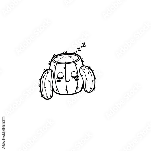 Cute Sleeping Cactus