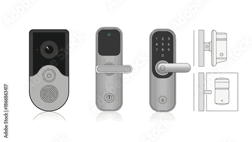 Modern Electronic Door Locks with Keyless Entry and Security Features