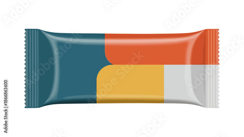 Modern Snack Bar Wrapper Mockup with Geometric Design